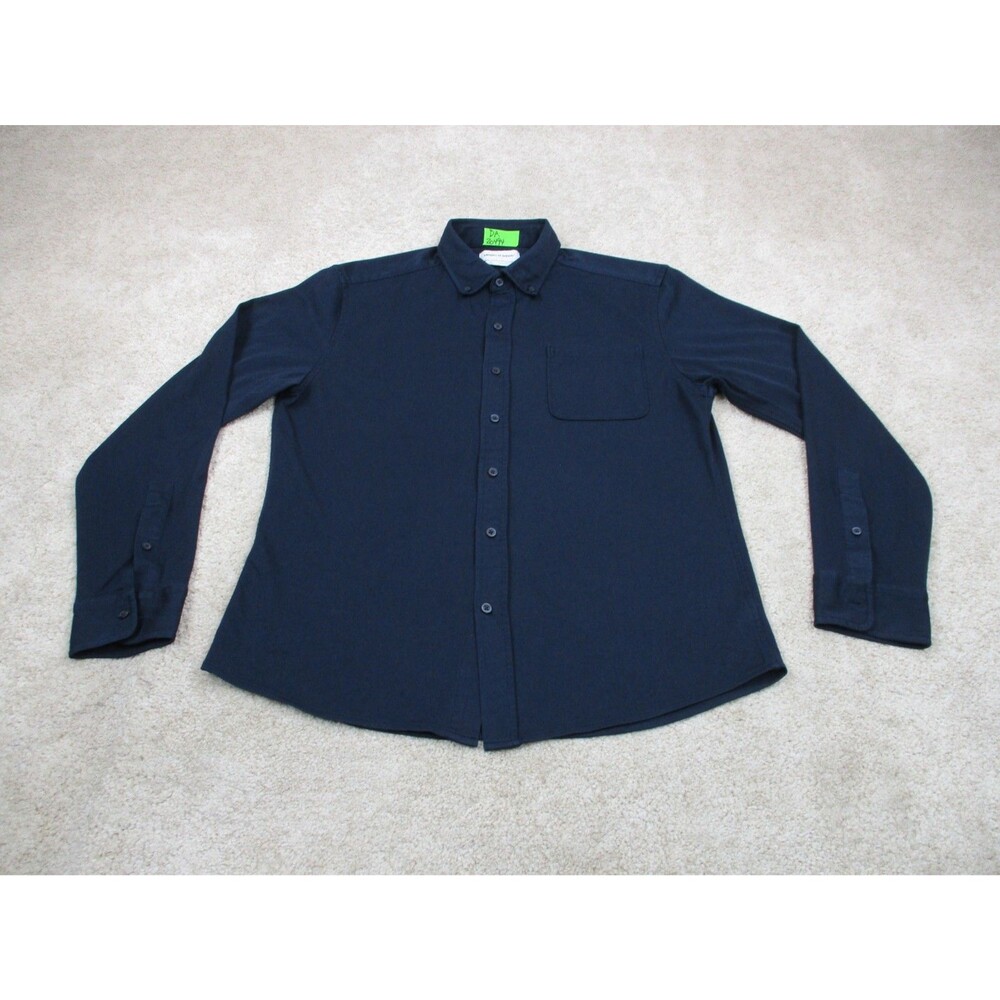 Ministry Of Supply Shirt Mens Large L Slim Blue Long Sleeve Casual Button Up